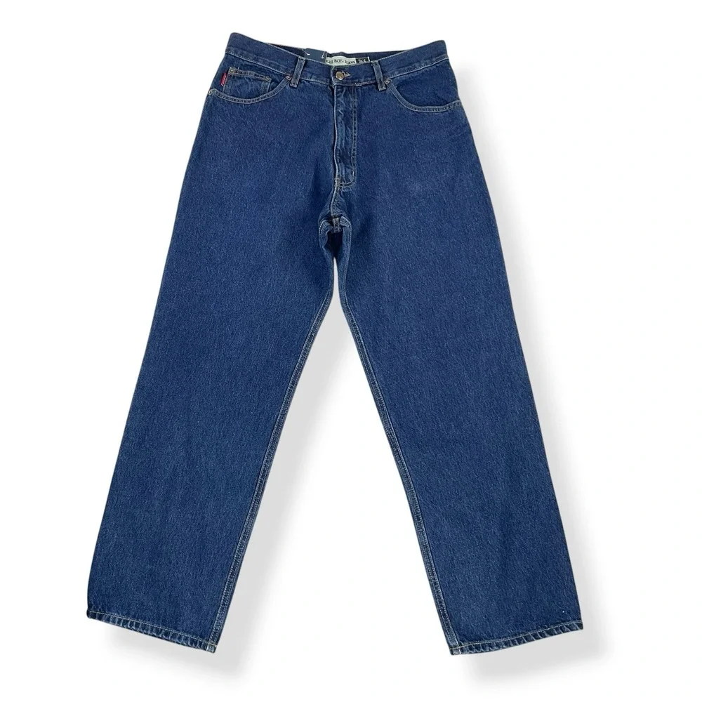 Bugle Boy Jeans Men 34x32 Blue Wide Leg Loose‎ Fit 765 Deadstock VTG 90s NWT